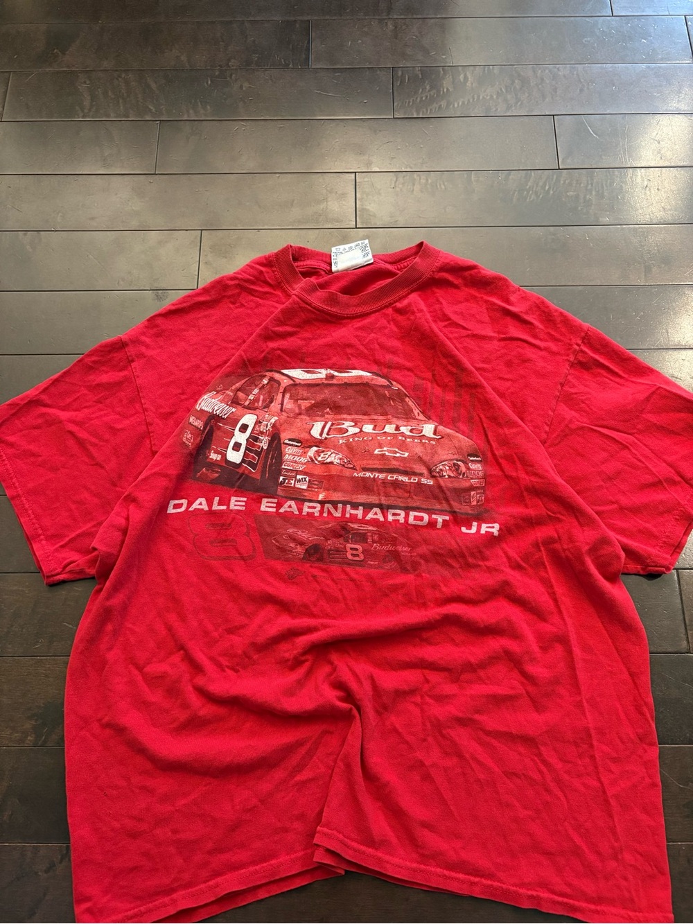 Red Dale Earnhardt Jr. Graphic Tee - Racing Car Print